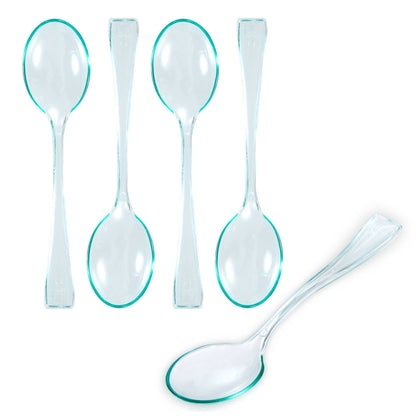 Mini Serve Seagreen Plastic Mini Spoon - 4" - 100 count box