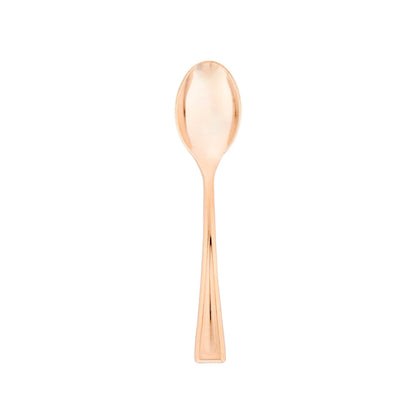 Mini Serve Rose Gold Plastic Mini Spoon - 4" - 100 count box