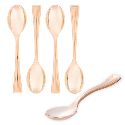 Mini Serve Rose Gold Plastic Mini Spoon - 4" - 500 count box