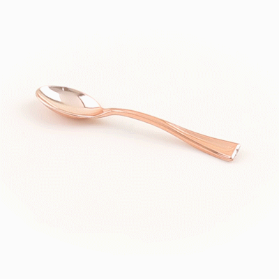 Mini Serve Rose Gold Plastic Mini Spoon - 4" - 500 count box