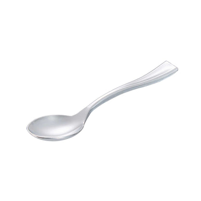 Mini Serve Silver Plastic Mini Spoon - 4" - 500 count box