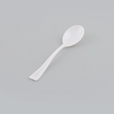 Mini Serve White Plastic Mini Spoon - 4" - 100 count box