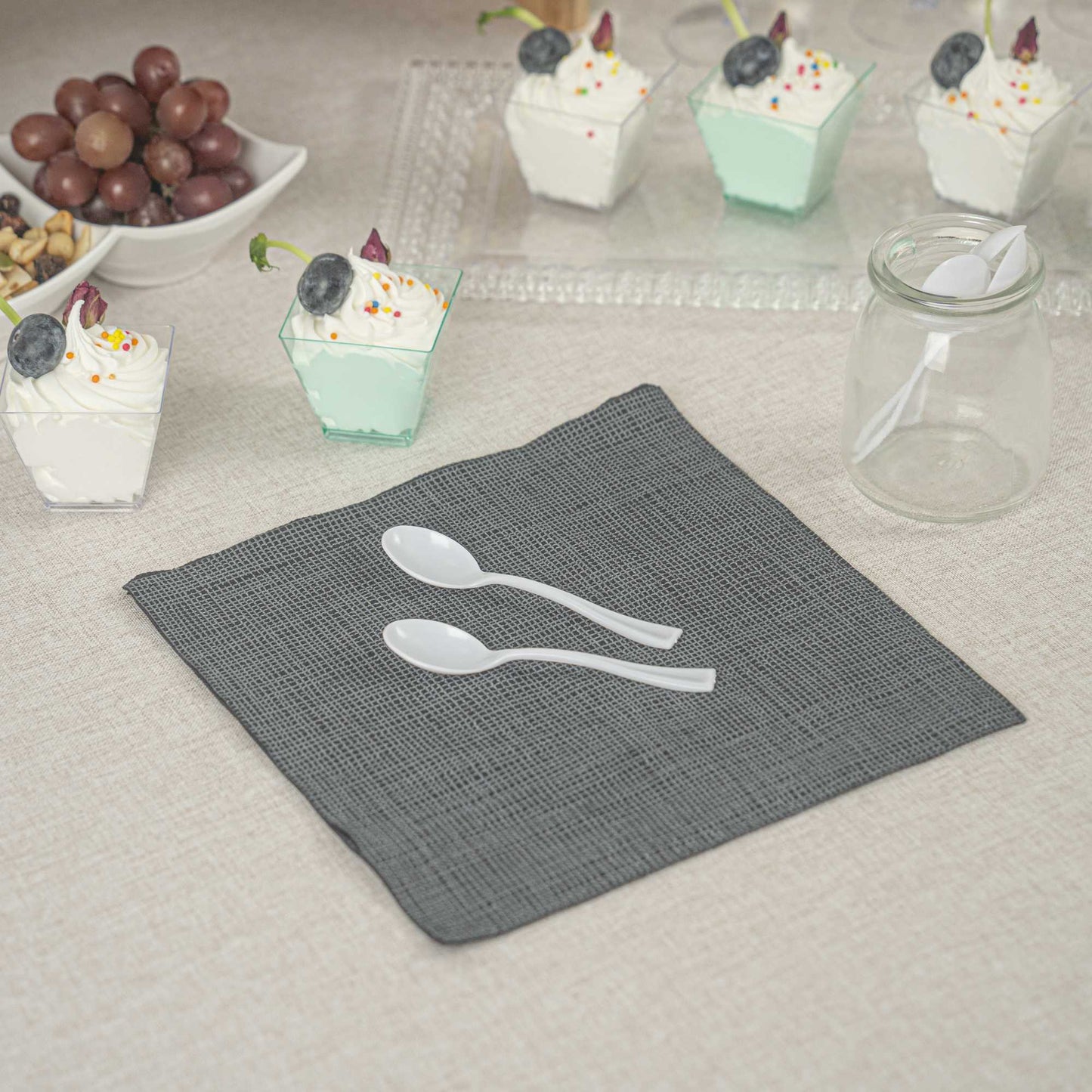 Mini Serve White Plastic Mini Spoon - 4" - 100 count box