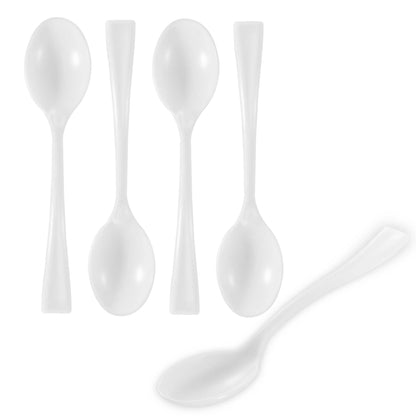 Mini Serve White Plastic Mini Spoon - 4" - 500 count box