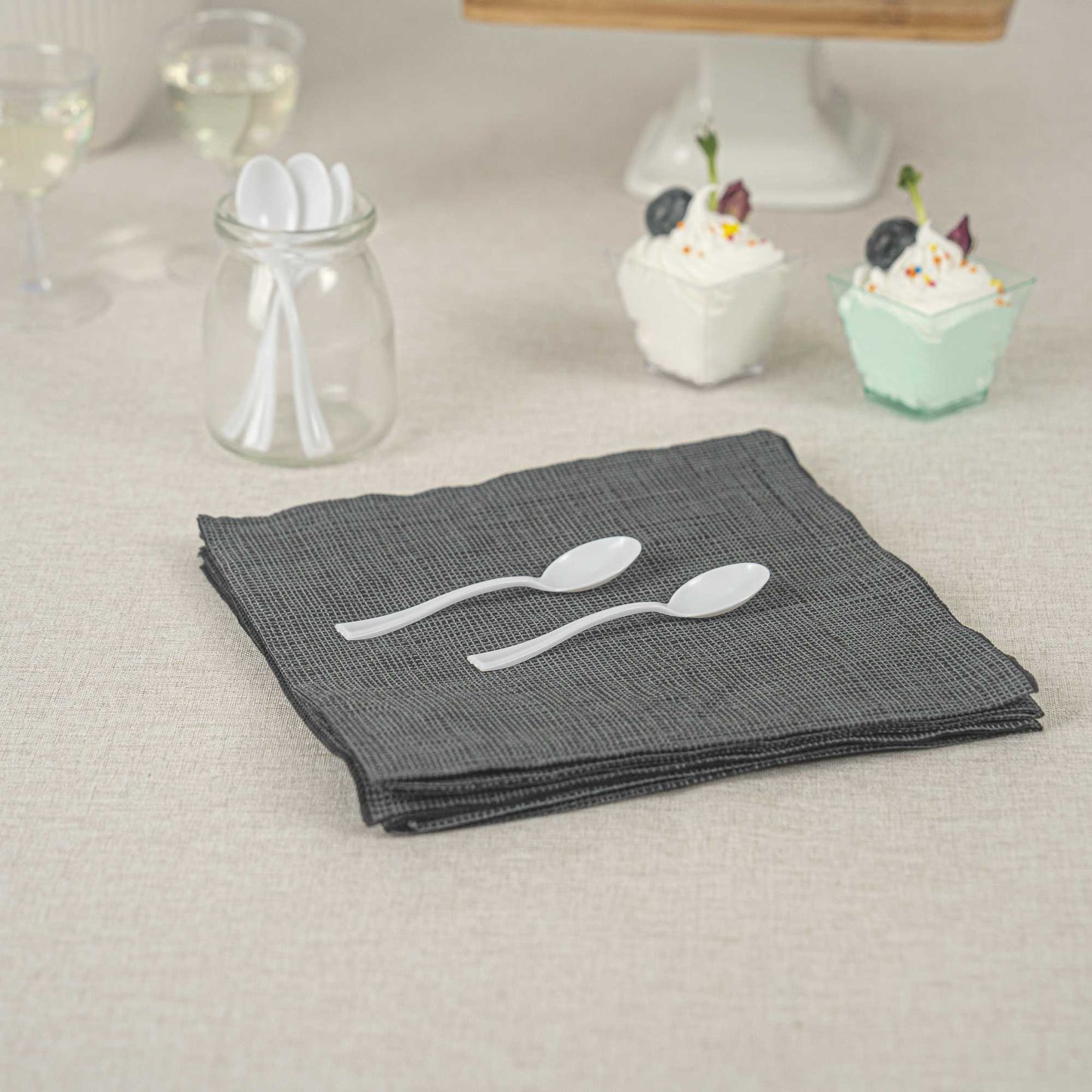 Mini Serve White Plastic Mini Spoon - 4" - 500 count box