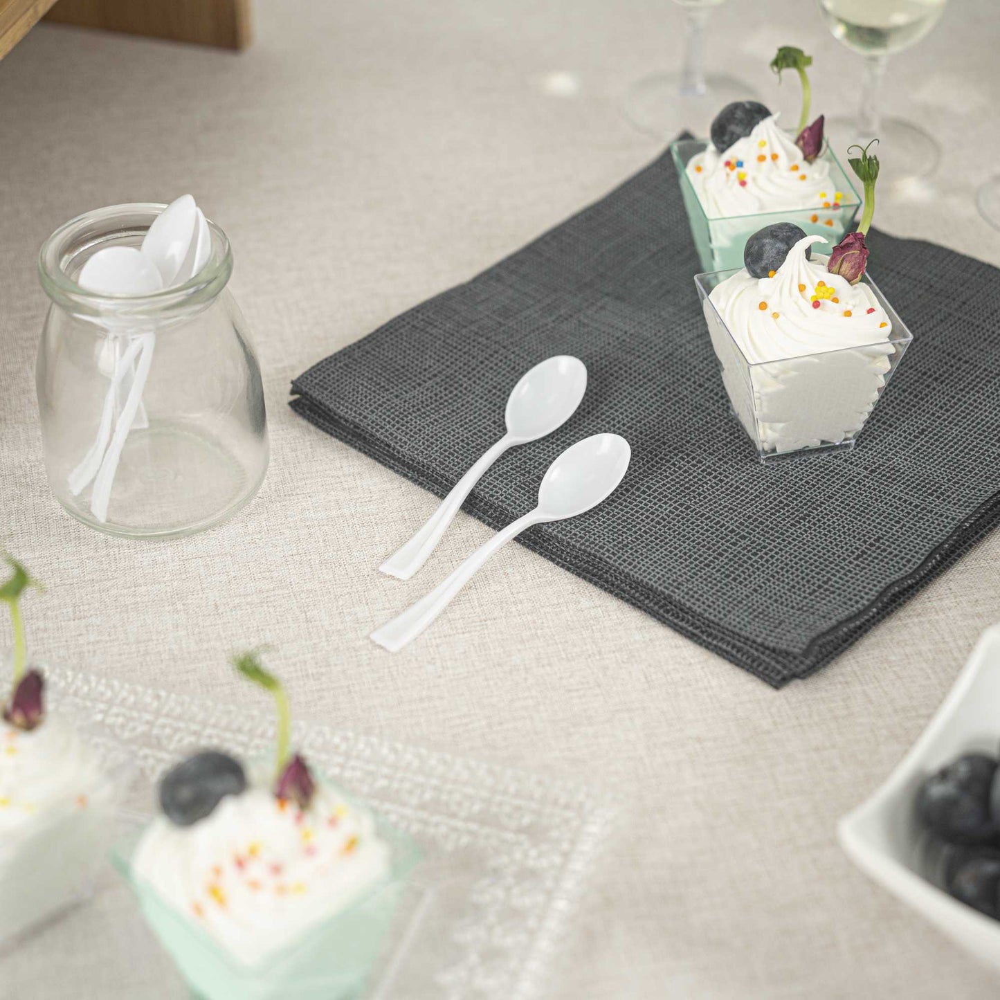 Mini Serve White Plastic Mini Spoon - 4" - 500 count box