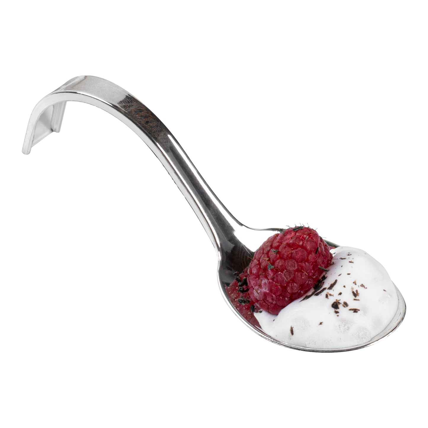 Mini Serve Silver Plastic Curly Tasting Spoon - 4" x 1" x 1 1/2" - 100 count box