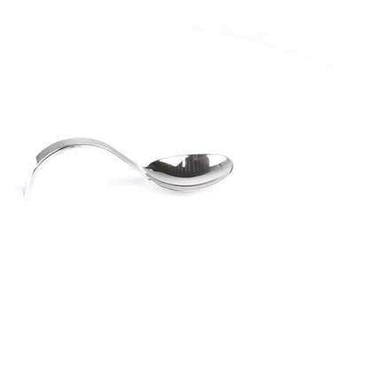 Mini Serve Silver Plastic Curly Tasting Spoon - 4" x 1" x 1 1/2" - 100 count box