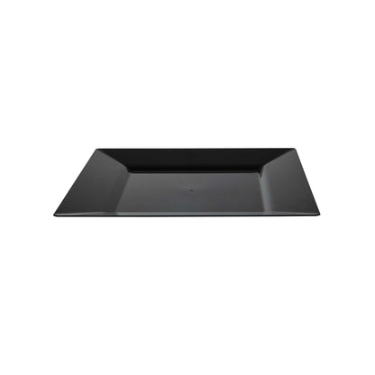 Maxi Serve Square Black Plastic Modern Plate - 9 1/2" x 9 1/2" x 1/2" - 100 count box