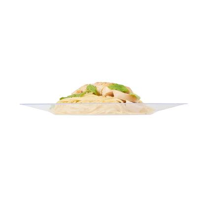 Maxi Serve Square Clear Plastic Modern Plate - 9 1/2" x 9 1/2" x 1/2" - 100 count box