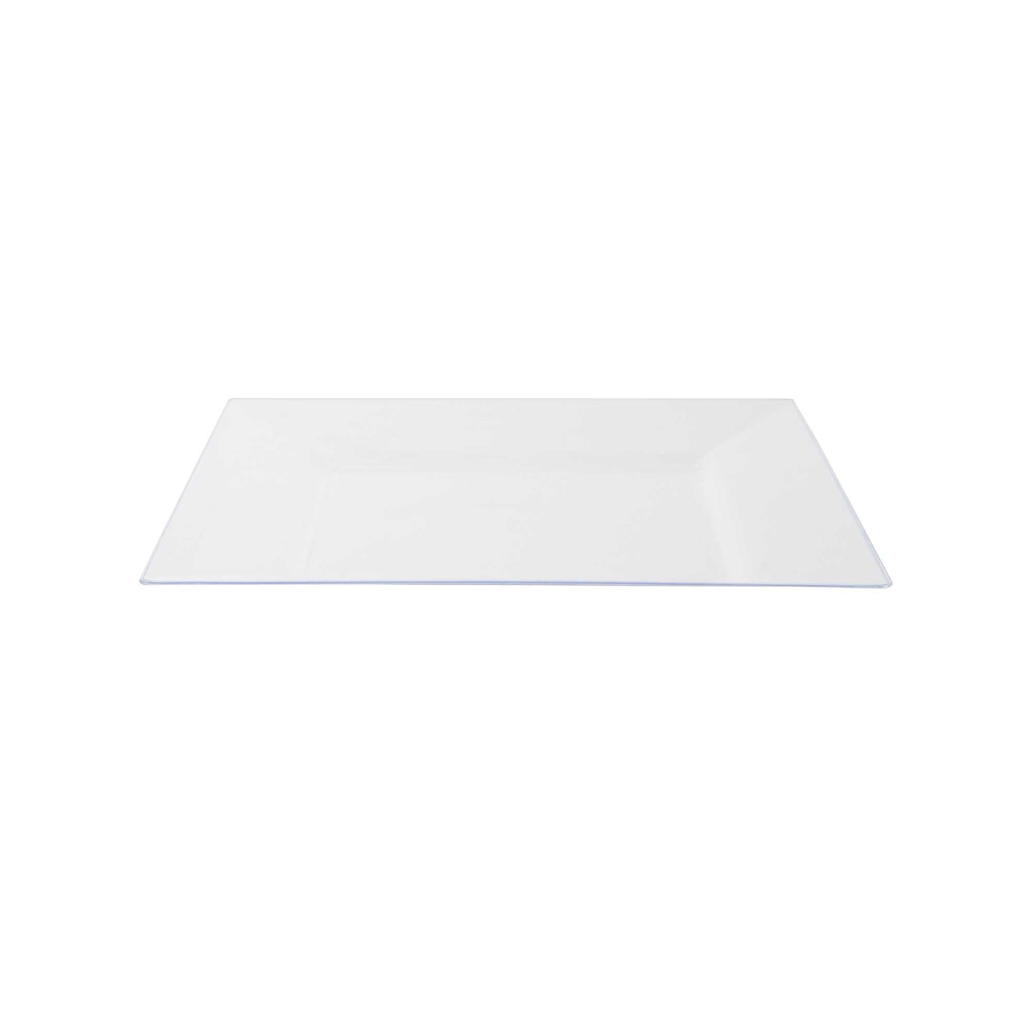 Maxi Serve Square Clear Plastic Modern Plate - 9 1/2" x 9 1/2" x 1/2" - 100 count box