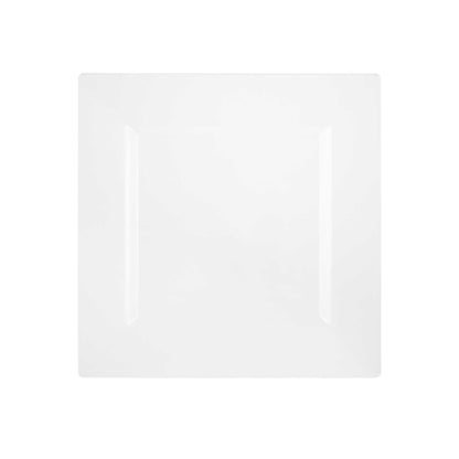 Maxi Serve Square Clear Plastic Modern Plate - 9 1/2" x 9 1/2" x 1/2" - 100 count box