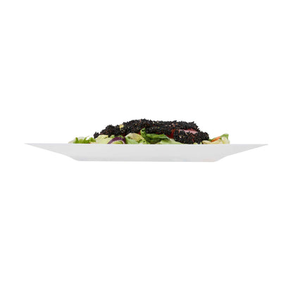 Maxi Serve Square White Plastic Modern Plate - 9 1/2" x 9 1/2" x 1/2" - 100 count box