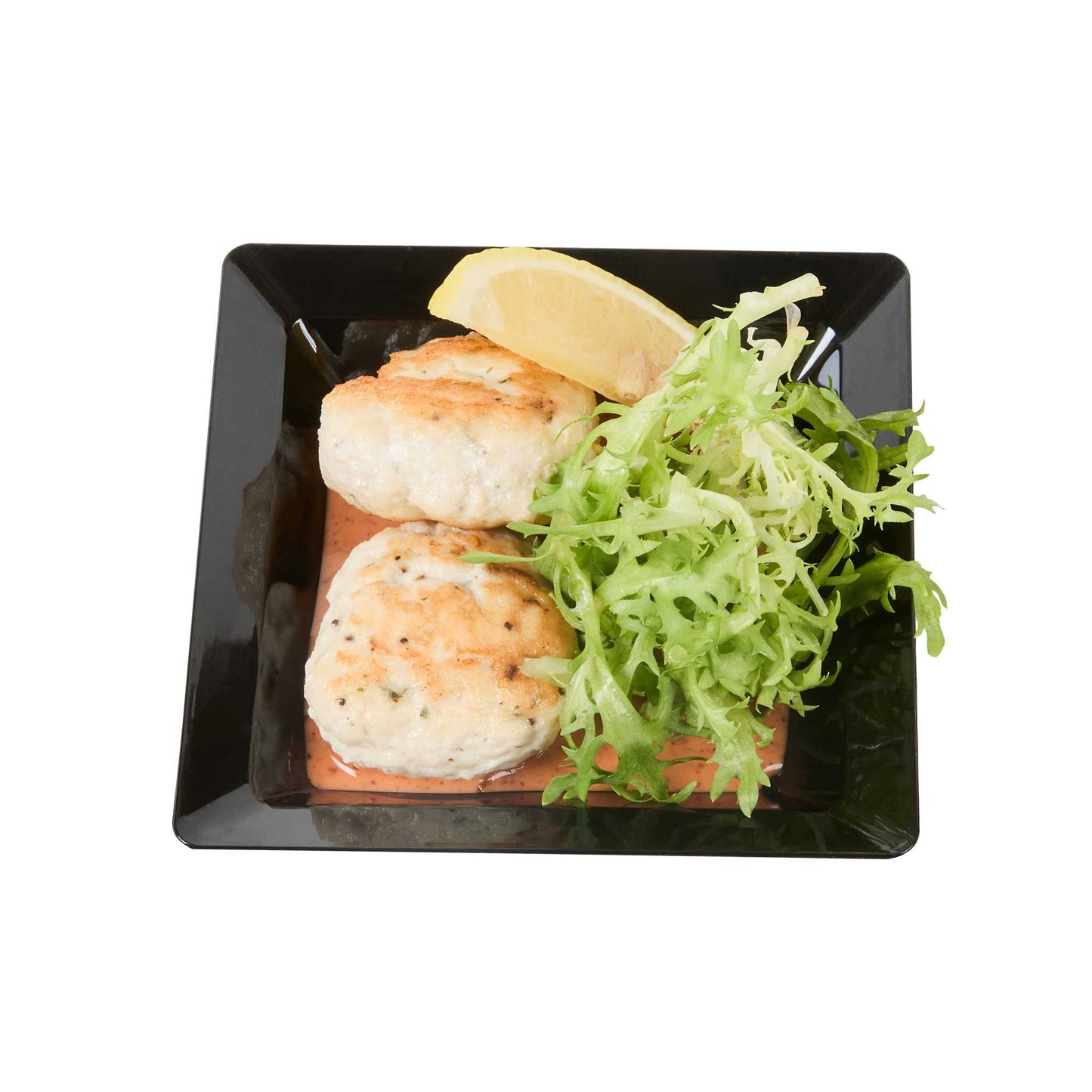 Mini Serve Square Black Plastic Plate - 4 1/4" x 4 1/4" x 1/2" - 100 count box