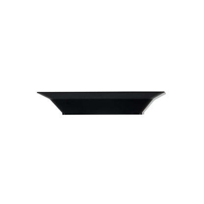 Mini Serve Square Black Plastic Plate - 4 1/4" x 4 1/4" x 1/2" - 100 count box