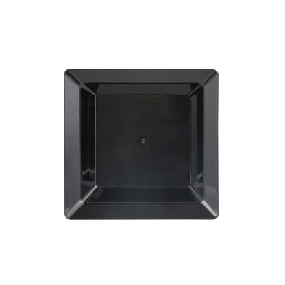 Mini Serve Square Black Plastic Plate - 4 1/4" x 4 1/4" x 1/2" - 100 count box