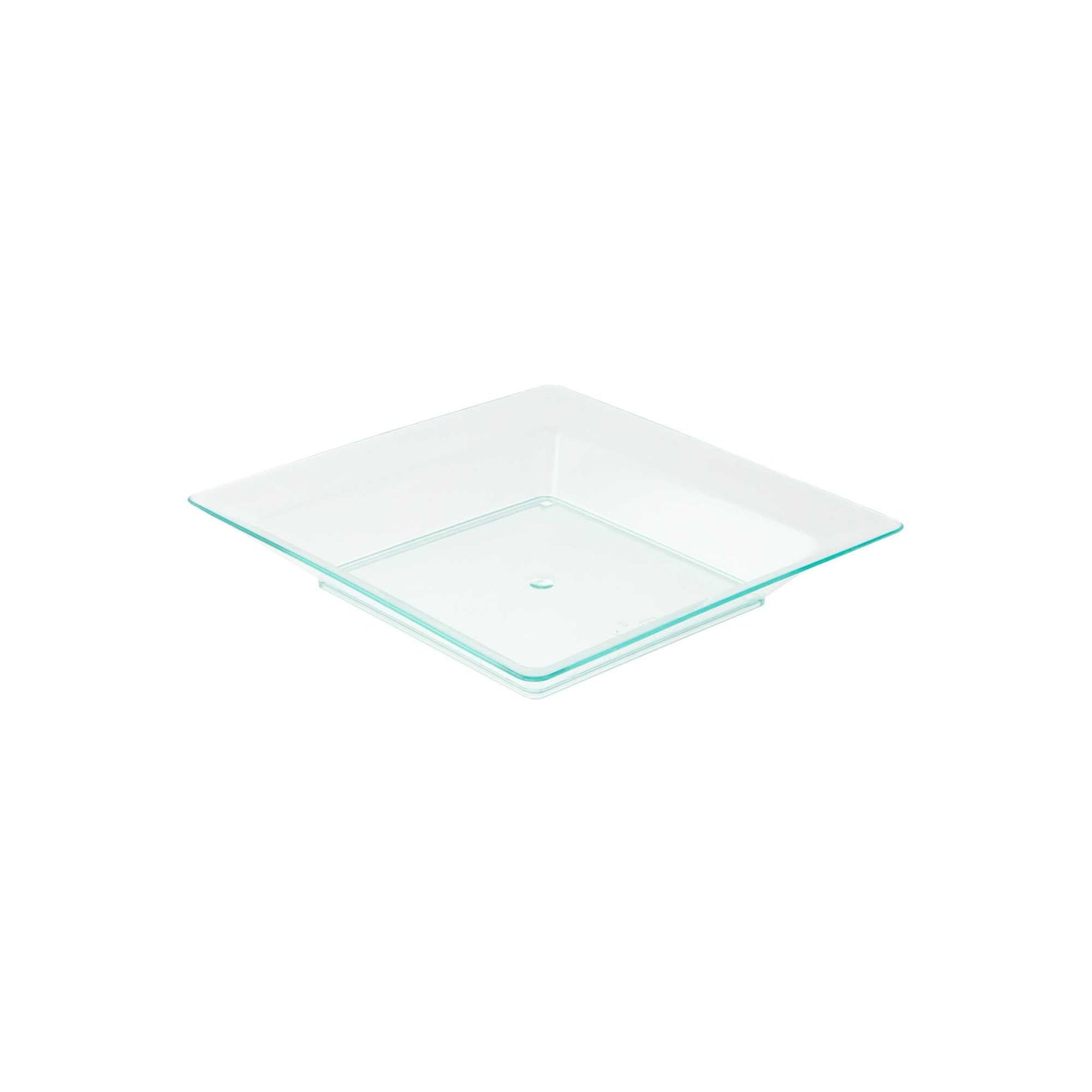Mini Serve Square Seagreen Plastic Plate - 4 1/4" x 4 1/4" x 1/2" - 100 count box
