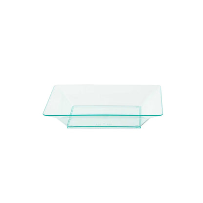 Mini Serve Square Seagreen Plastic Plate - 4 1/4" x 4 1/4" x 1/2" - 100 count box
