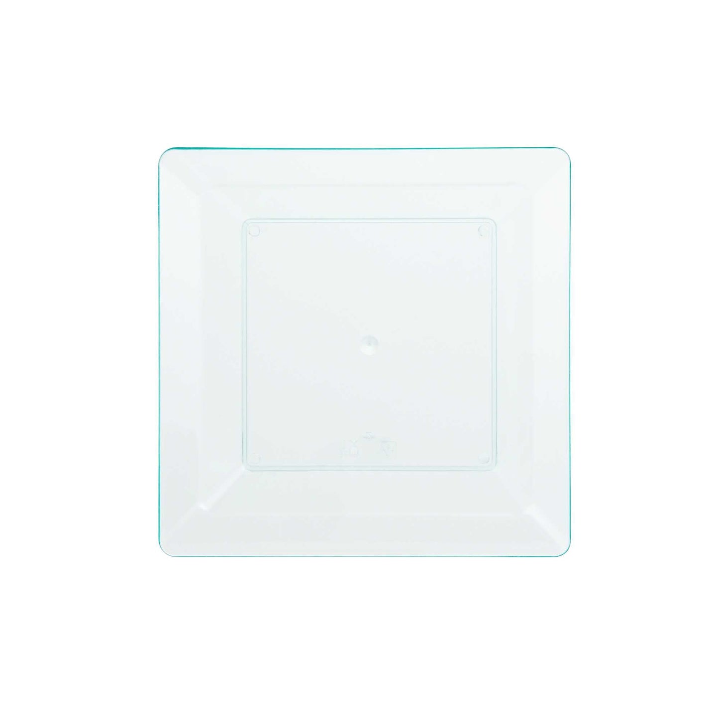 Mini Serve Square Seagreen Plastic Plate - 4 1/4" x 4 1/4" x 1/2" - 100 count box