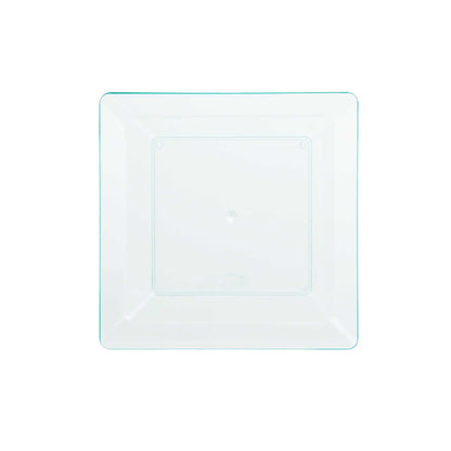 Mini Serve Square Seagreen Plastic Plate - 4 1/4" x 4 1/4" x 1/2" - 100 count box