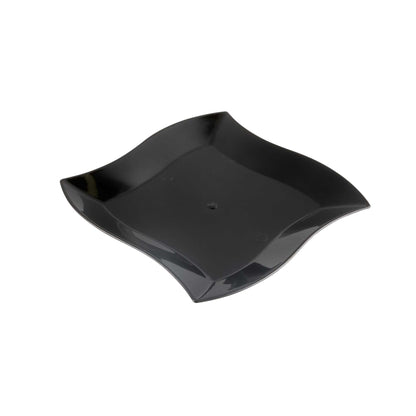 Maxi Serve Square Black Plastic Medium Aqua Plate - 7" x 7" x 1/2" - 100 count box