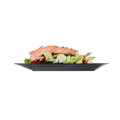 Maxi Serve Square Black Plastic Medium Aqua Plate - 7" x 7" x 1/2" - 100 count box