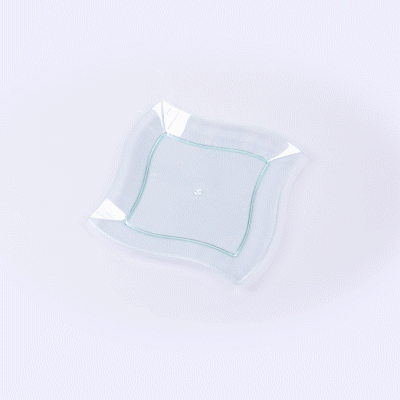 Maxi Serve Square Seagreen Plastic Medium Aqua Plate - 7" x 7" x 1/2" - 100 count box
