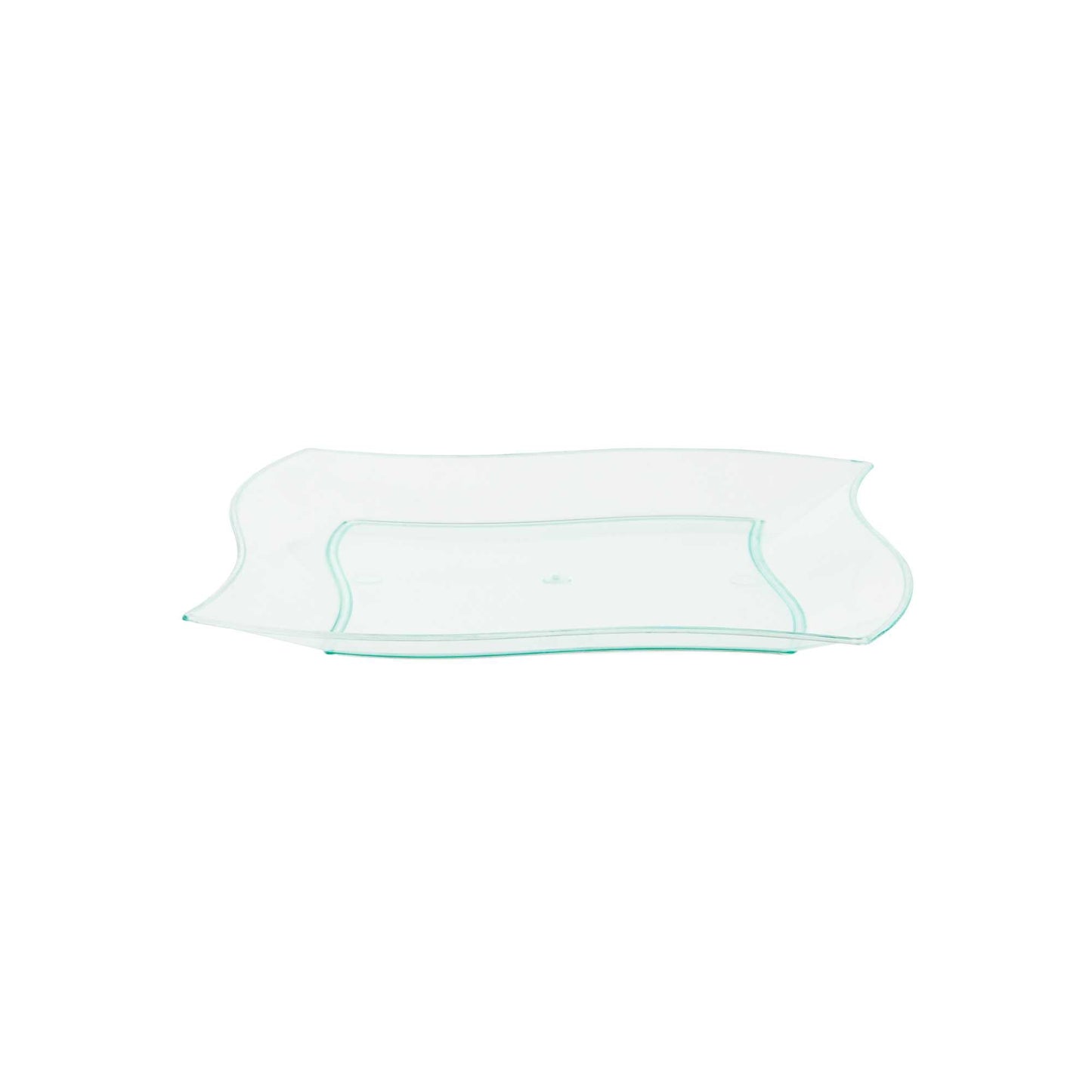 Maxi Serve Square Seagreen Plastic Medium Aqua Plate - 7" x 7" x 1/2" - 100 count box