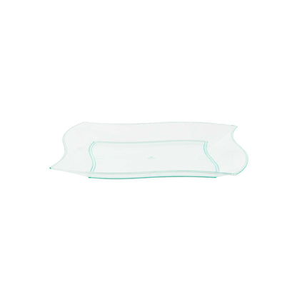 Maxi Serve Square Seagreen Plastic Medium Aqua Plate - 7" x 7" x 1/2" - 100 count box