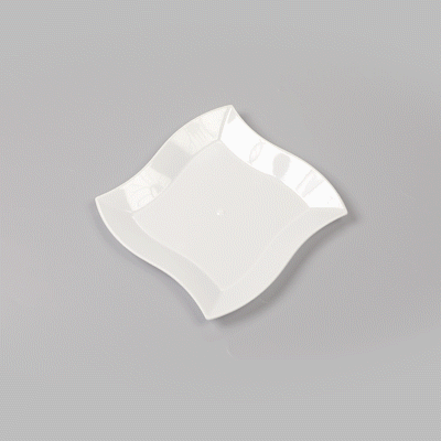 Maxi Serve Square White Plastic Medium Aqua Plate - 7" x 7" x 1/2" - 100 count box