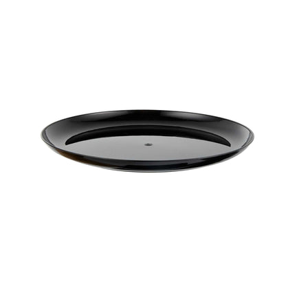 Maxi Serve Round Black Plastic Elegant Plate - 9" x 9" x 1/2" - 100 count box