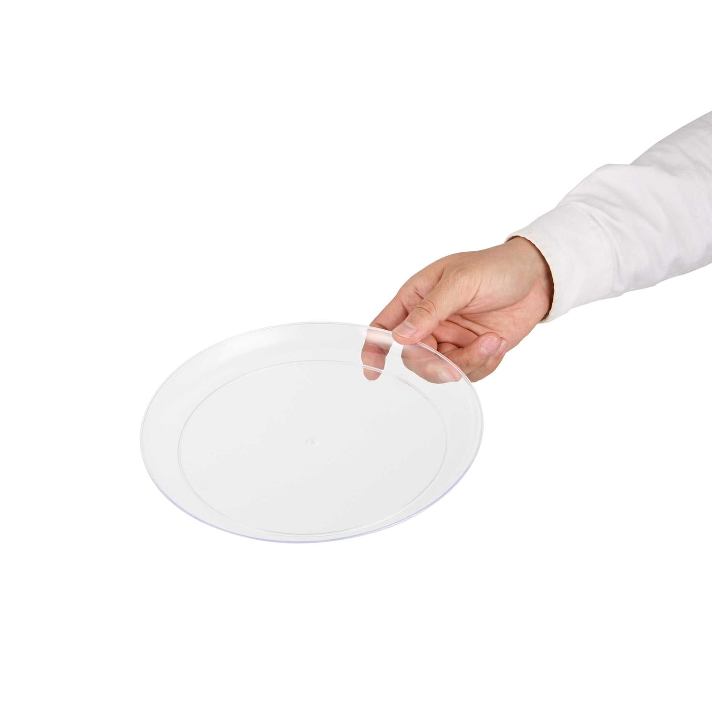 Maxi Serve Round Clear Plastic Elegant Plate - 9" x 9" x 1/2" - 100 count box