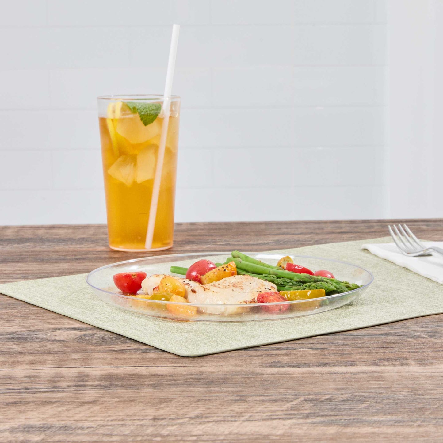 Maxi Serve Round Clear Plastic Elegant Plate - 9" x 9" x 1/2" - 100 count box