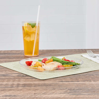 Maxi Serve Round Clear Plastic Elegant Plate - 9" x 9" x 1/2" - 100 count box