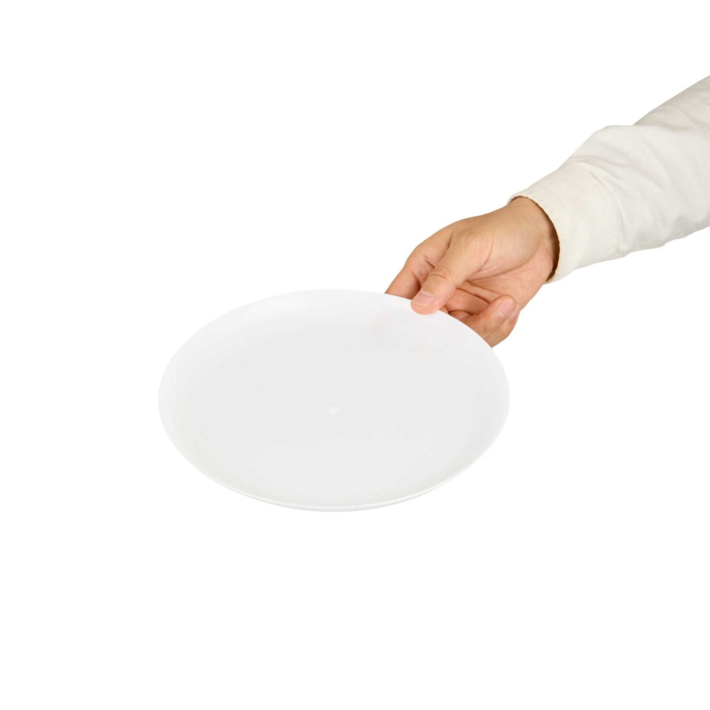 Maxi Serve Round White Plastic Elegant Plate - 9" x 9" x 1/2" - 100 count box