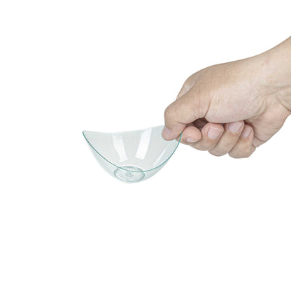 Mini Serve 2 oz Oval Seagreen Plastic Alato Tasting Dish - 3 1/2" x 2 3/4" x 1 3/4" - 100 count box