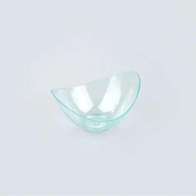 Mini Serve 2 oz Oval Seagreen Plastic Alato Tasting Dish - 3 1/2" x 2 3/4" x 1 3/4" - 100 count box