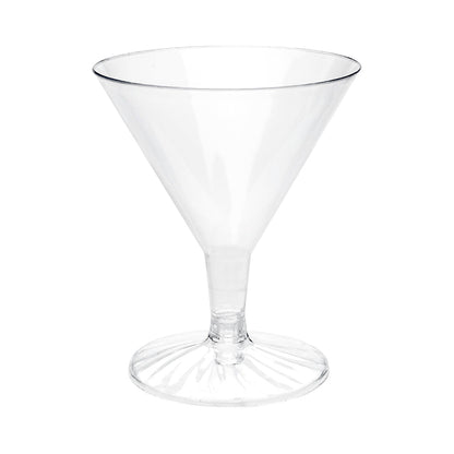 Bev Tek 5 oz Round Clear Plastic Medium Martini Glass - 3 1/4" x 3 1/4" x 4" - 100 count box