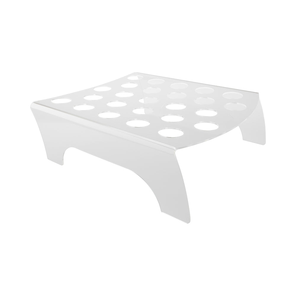 Cone Tek Rectangle Clear Plastic Acrylic Cone Stand - 25 slots - 13 1/2" x 12 1/4" x 4 1/4" - 1 count box