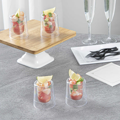 Mini Serve 2 oz Round Clear Plastic Double Walled Cup - 2" x 2" x 2 1/2" - 100 count box