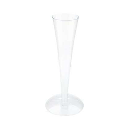 Bev Tek 4 oz Clear Plastic Medium Champagne Flute - Stand Sold Separately - 5 1/2" x 2" x 2" - 100 count box
