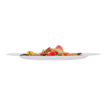 Maxi Serve Round White Plastic Silver-Rimmed Plate - 10 1/2" x 10 1/2" x 1/2" - 100 count box