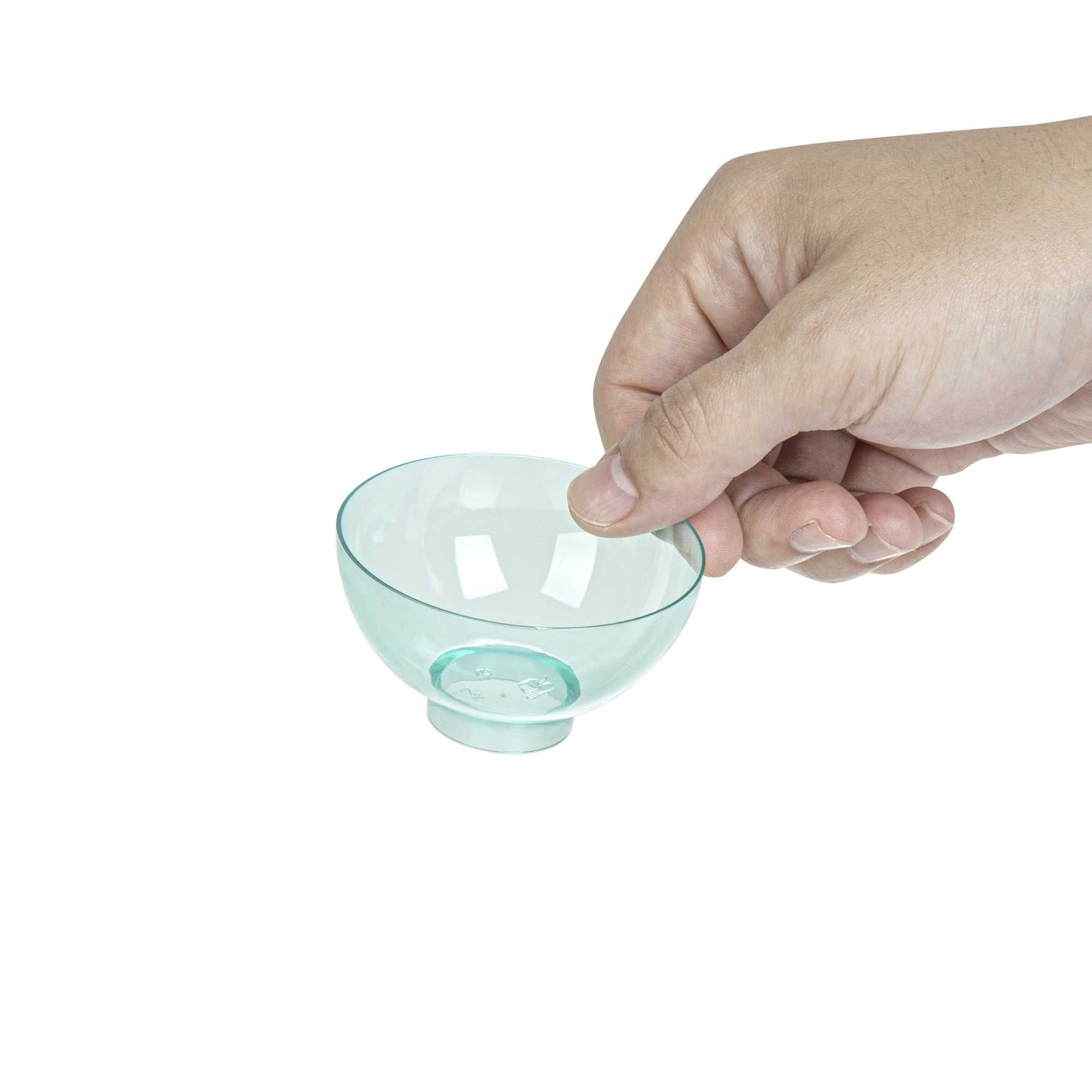 Mini Serve 2 oz Round Seagreen Plastic Coppa Bowl - 2 1/2" x 2 1/2" x 1" - 100 count box