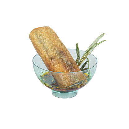 Mini Serve 2 oz Round Seagreen Plastic Coppa Bowl - 2 1/2" x 2 1/2" x 1" - 100 count box