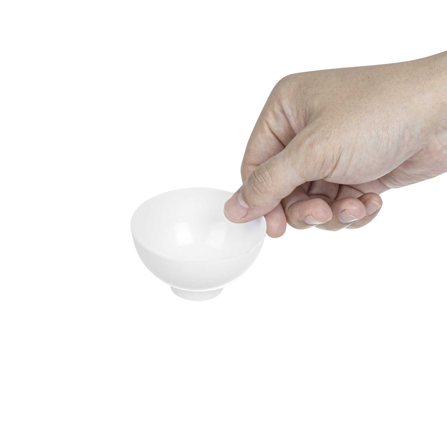 Mini Serve 2 oz Round White Plastic Coppa Bowl - 2 1/2" x 2 1/2" x 1" - 100 count box