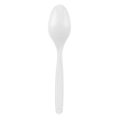 Basic Nature White PLA Plastic Spoon - Compostable - 6 1/4" x 1 1/4" x 1/2" - 250 count box