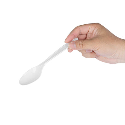Basic Nature White PLA Plastic Spoon - Compostable - 6 1/4" x 1 1/4" x 1/2" - 250 count box
