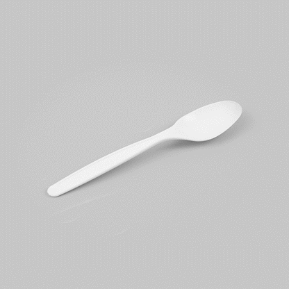 Basic Nature White PLA Plastic Spoon - Compostable - 6 1/4" x 1 1/4" x 1/2" - 250 count box