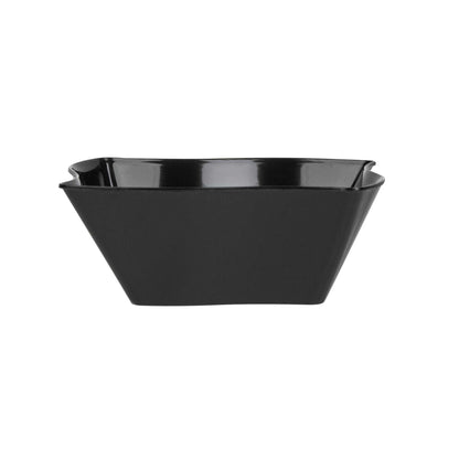 Mini Serve 6 oz Square Black Plastic Aqua Bowl - 3 1/4" x 3 1/4" x 1 1/2" - 100 count box