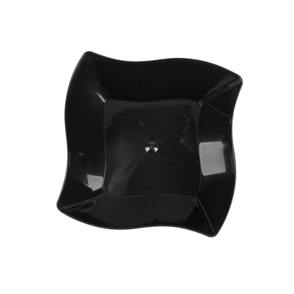 Mini Serve 6 oz Square Black Plastic Aqua Bowl - 3 1/4" x 3 1/4" x 1 1/2" - 100 count box